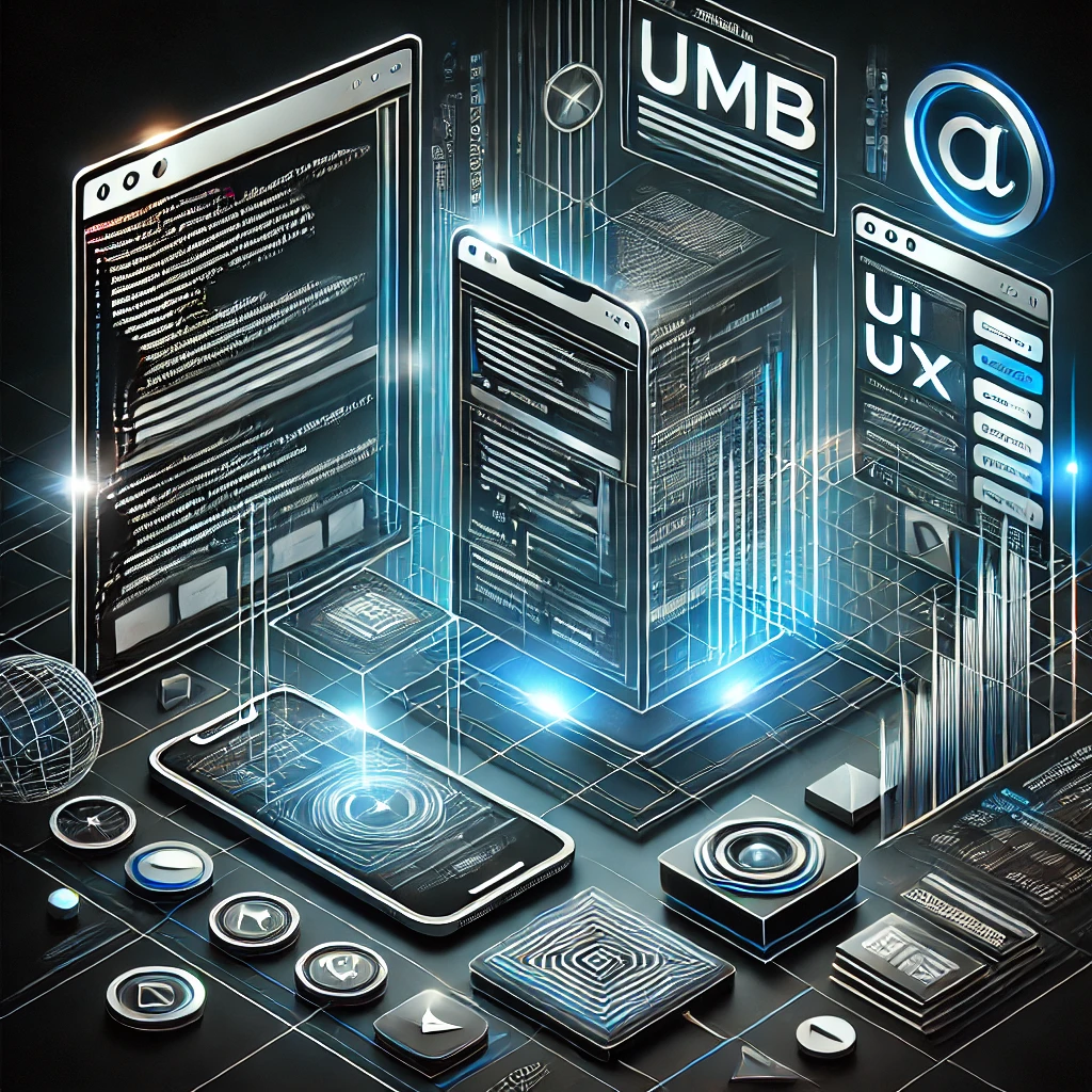 Image showcasing the process of professional website and application design, highlighting modern design tools and user-friendly interactions